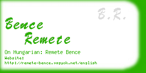 bence remete business card